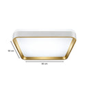 Plafon LED Sobrepor Yael Quadrado 36W Dourado C/ Branco 3 Cores de Luz Luminatti ST3357