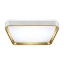 Plafon LED Sobrepor Yael Quadrado 36W Dourado C/ Branco 3 Cores de Luz Luminatti ST3357