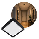 Painel Plafon LED de Sobrepor Flat Quadrado 12W 3000K Preto em Alumínio Lumanti 157x157mm ST3335