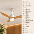 Ventilador de Teto com LED 18W Multicor Air Havana Opus 1400lm 3 Pás Madeira + Controle ST3359