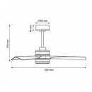 Ventilador de Teto com LED 18W Multicor Air Havana Opus 1400lm 3 Pás Madeira + Controle ST3359