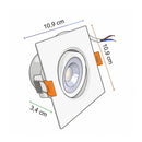 Spot LED de Teto Embutir Quadrado 9W 4000K 780lm Opus Eco Branco ST3322