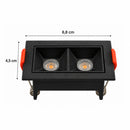 Spot Duplo Downlight LED Embutir Evon 2 Focos 4W 3000K IRC90 Preto DL-7314 ST3295