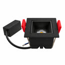 Spot Quadrado Downlight LED Embutir Evon 1 Foco 24° 2W 3000K IRC90 Preto DL-7302 ST3295