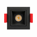 Spot Quadrado Downlight LED Embutir Evon 1 Foco 24° 2W 3000K IRC90 Preto DL-7302 ST3295