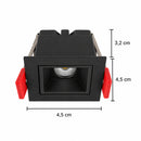 Spot Quadrado Downlight LED Embutir Evon 1 Foco 24° 2W 3000K IRC90 Preto DL-7302 ST3295