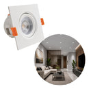 Spot LED de Embutir Quadrado Branco 5W Luz Fria 6500K 38° IRC80 Opus ECO ST3322