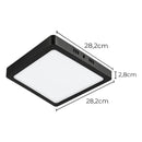 Painel Plafon LED Sobrepor Quadrado 24W 3000K 1680lm Opus em Alumínio Preto 82109 ST3361