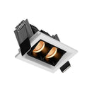 Spot Duplo de Embutir Articulado New Pixel 2 Focos 8W 2700K em Alumínio Branco/Preto ST3364