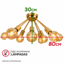 Plafon Atom Sputnik Cobre Brilho P/ 9 Lâmpadas PLF4964-CB St698