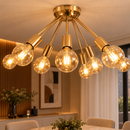 Plafon Atom Sputnik Cobre Brilho P/ 9 Lâmpadas PLF4964-CB St698
