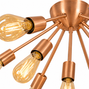Plafon Atom Sputnik Cobre Escovado P/ 9 Lâmpadas PLF-4964-CE St698