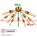 Plafon Atom Sputnik Cobre Escovado P/ 9 Lâmpadas PLF-4964-CE St698