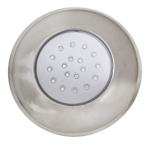 Luminária Piscina Led Smd Ø125mm Cromada 18w Luz Rgb 50066 St1079