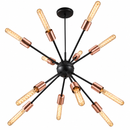 Pendente Sputnik Atom para 12 lâmpadas E27 Preto com Cobre PD-4965/12-PTCB ST598