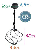 Luminária Pendente Kotaca 46x43cm PD1286P-PT 3000k 26w St1454