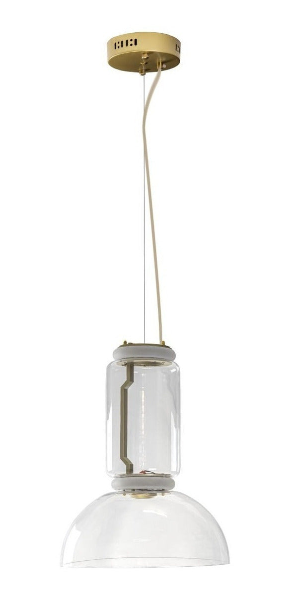 Pendente Amana Ouro Fosco e Clear ZR110 40x53cm LED 9W 3000k Starlux ST2587