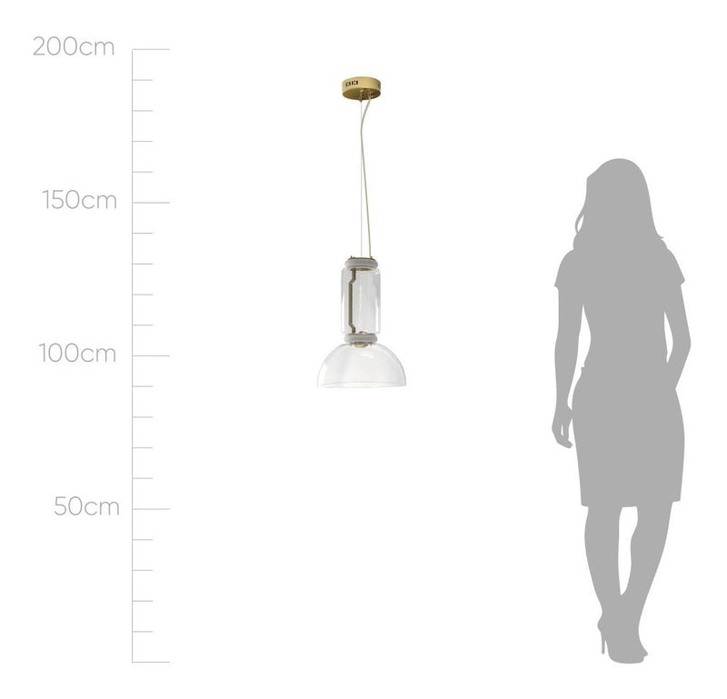 Pendente Amana Ouro Fosco e Clear ZR110 40x53cm LED 9W 3000k Starlux ST2587