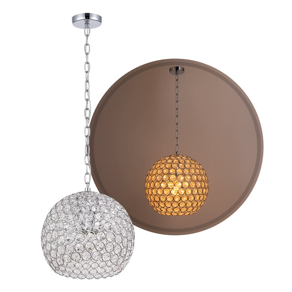 Pendente Ava De Cristal 29x20 Cm Cromado 2876 St1498