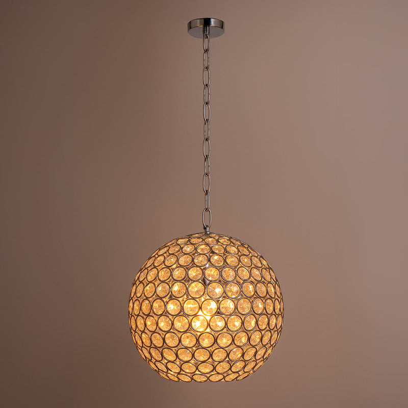 Pendente Ava De Cristal 29x20 Cm Cromado 2876 St1498