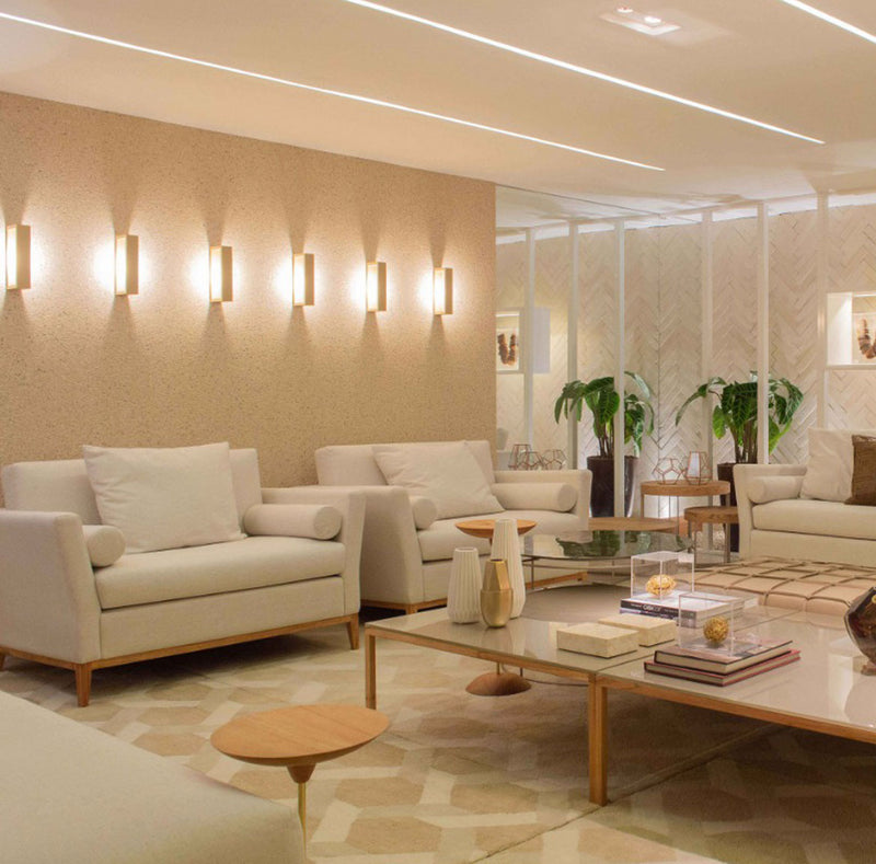 Arandela Puch Branca Led Efeito Decorativa Parede Teto 10w 50cm 5745/50-BT/CB-M St164 - Branca