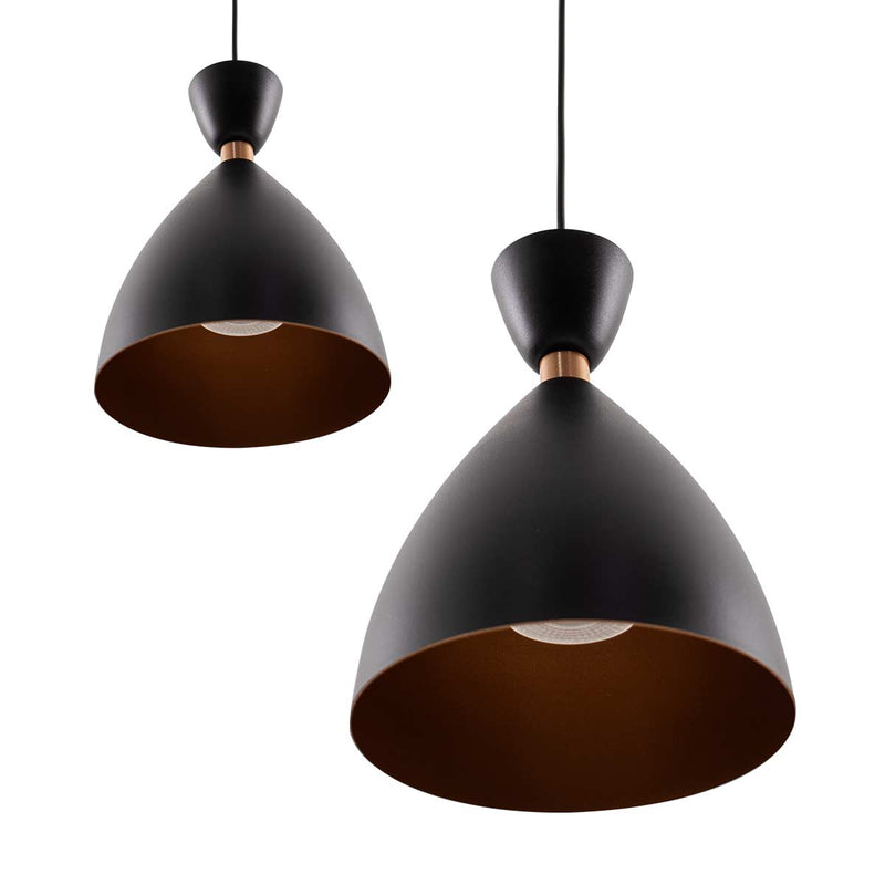 Pendente California Preto e Cobre p/ 1xE27 Fio de 1M 6517 Enerlux ST3141