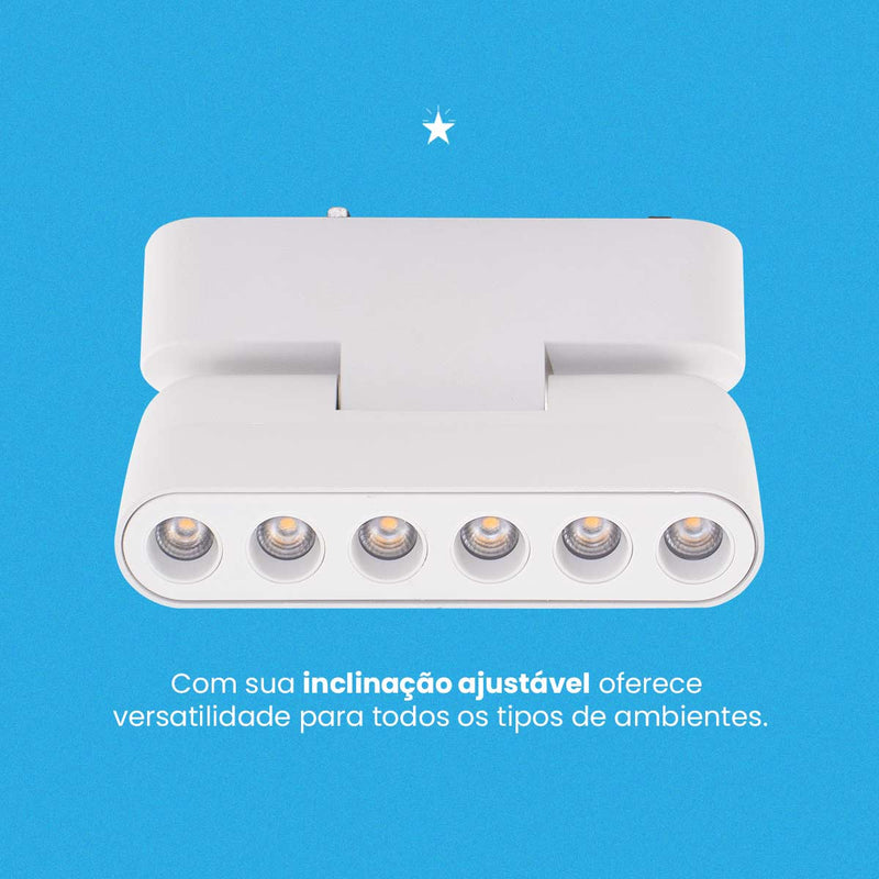 Spot Módulo LED Pontual kay Magnético 6W 3000k Branco p/Trilho Nordecor  ST3071