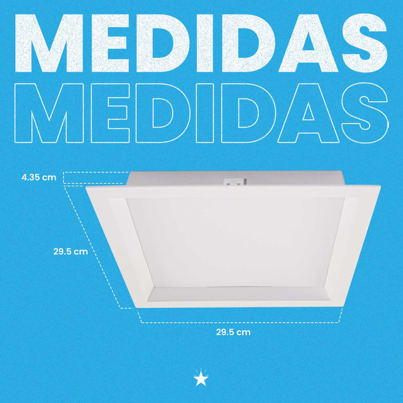 Painel Plafon LED Embutir Recuado kais 24W Quadrado Luz Quente 3000K Nordecor 4194  ST3145