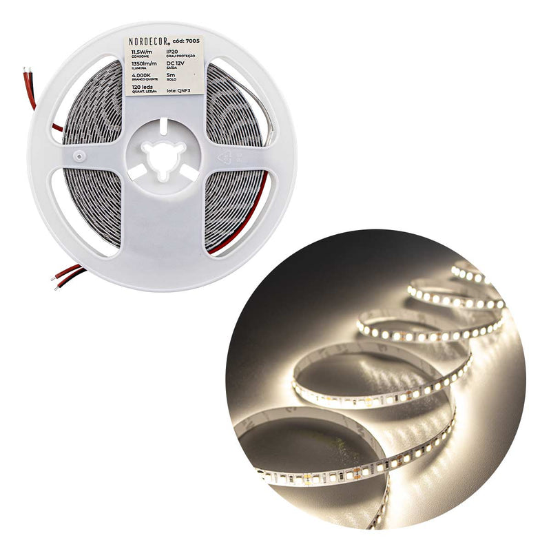 Fita LED 5M 2835 12V 11,5W/M 4000K 120LEDs/M IRC80 IP20 7005 Nordecor ST3150