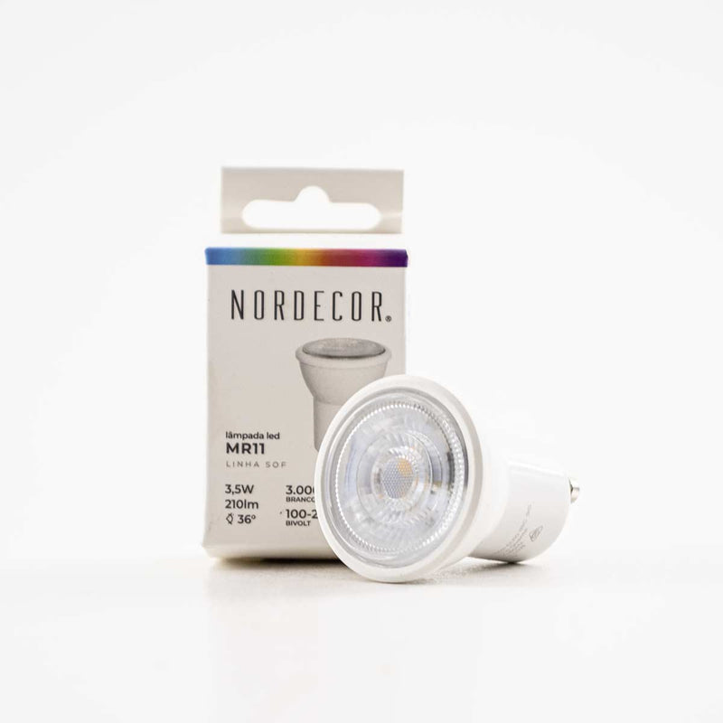 Lâmpada LED MR11 3,5W Luz Quente 3000K GU10 IR95 36° Nordecor 1117 ST2855