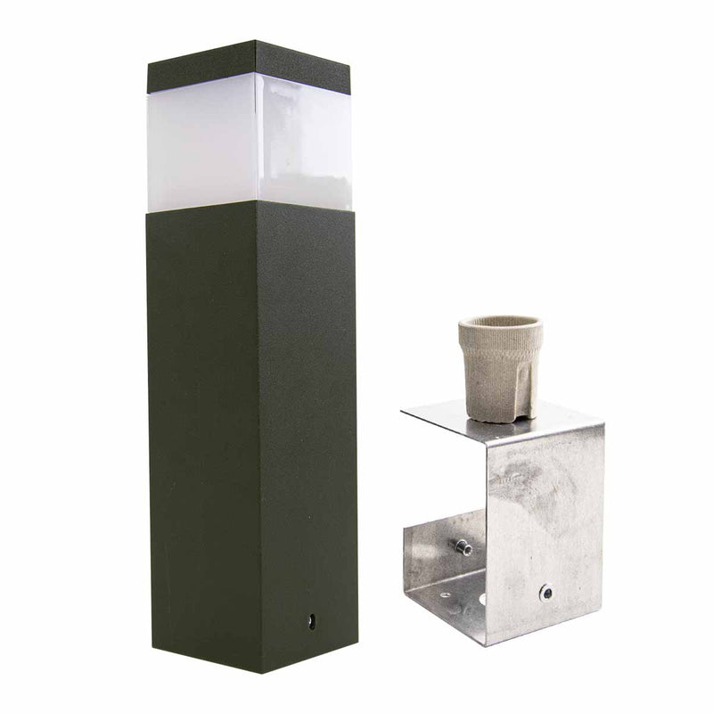 Poste Balizador 30cm P/ Jardim Em Alumínio Verde Militar 1xE27 ST1301