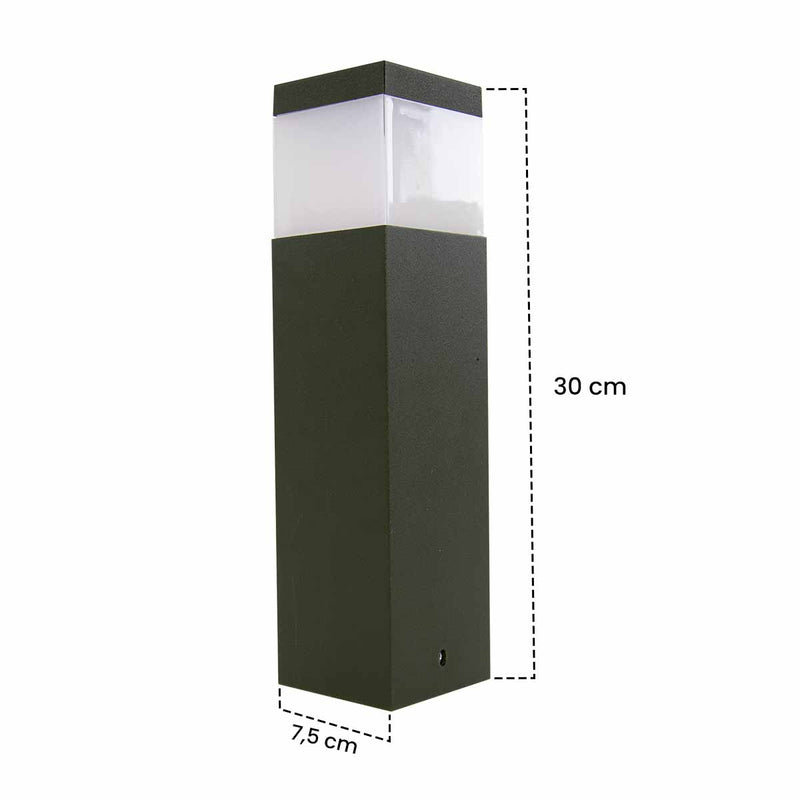 Poste Balizador Grivor 30cm P/ Jardim Em Alumínio 1xE27 ST1301 - Verde Militar