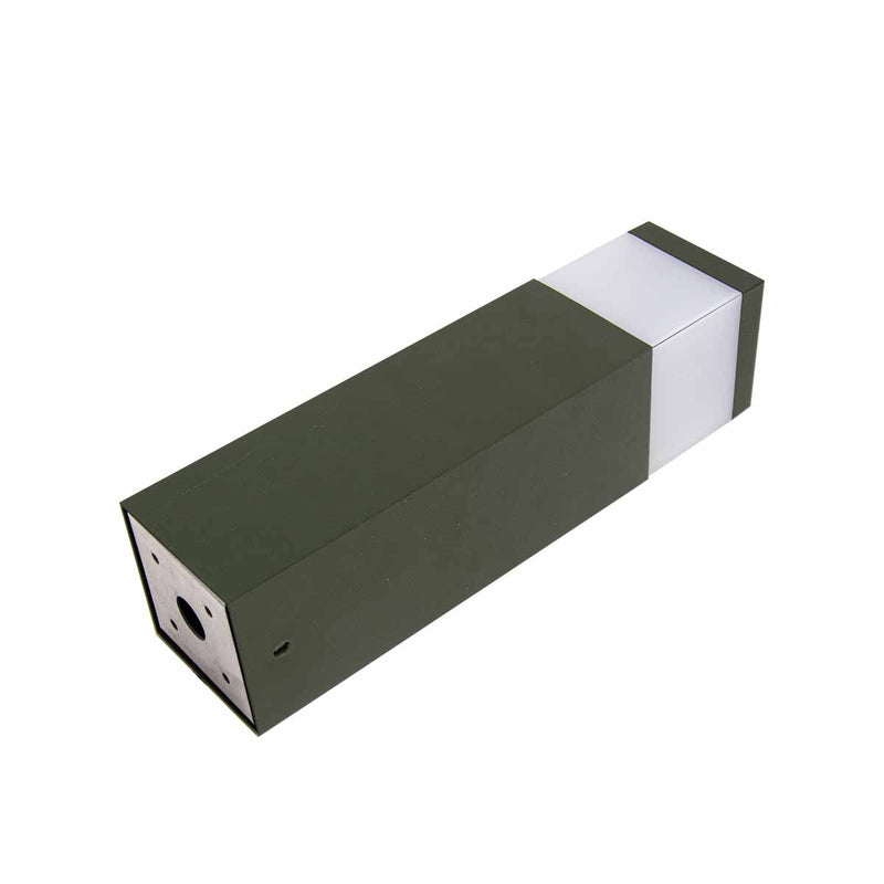 Poste Balizador Grivor 30cm P/ Jardim Em Alumínio 1xE27 ST1301 - Verde Militar