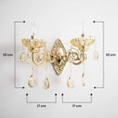 Arandela Cristal Clássica Candelabro Dourado 2 Braços 2xE14 Sindora ST3163-Sindora-Starlumen