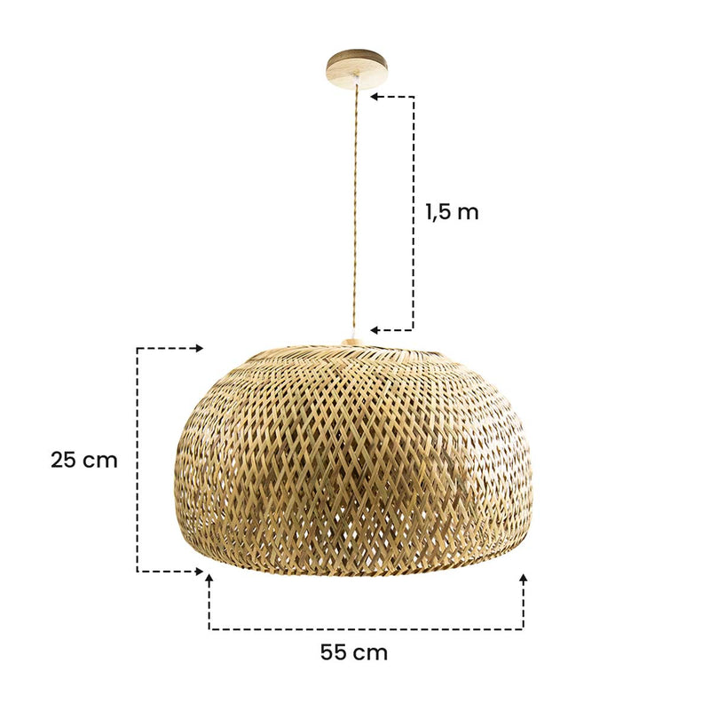 Pendente Sumatra Meia Lua 55CM em Fibra de Bambu  P-SUMATRA-55 GMH ST3161