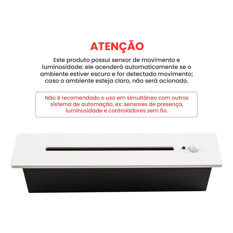 Balizador LED Rift com Sensor de Presença Bivolt IP20 Bella Iluminação ST3166