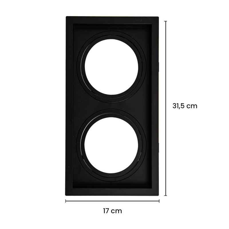 Spot Duplo de Embutir Recuado p/ 2x GU10 AR111 Pix ST3167