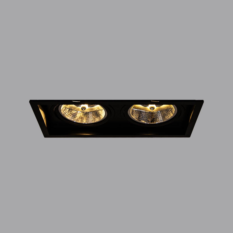 Spot Duplo de Embutir Recuado p/ 2x GU10 AR111 Pix ST3167