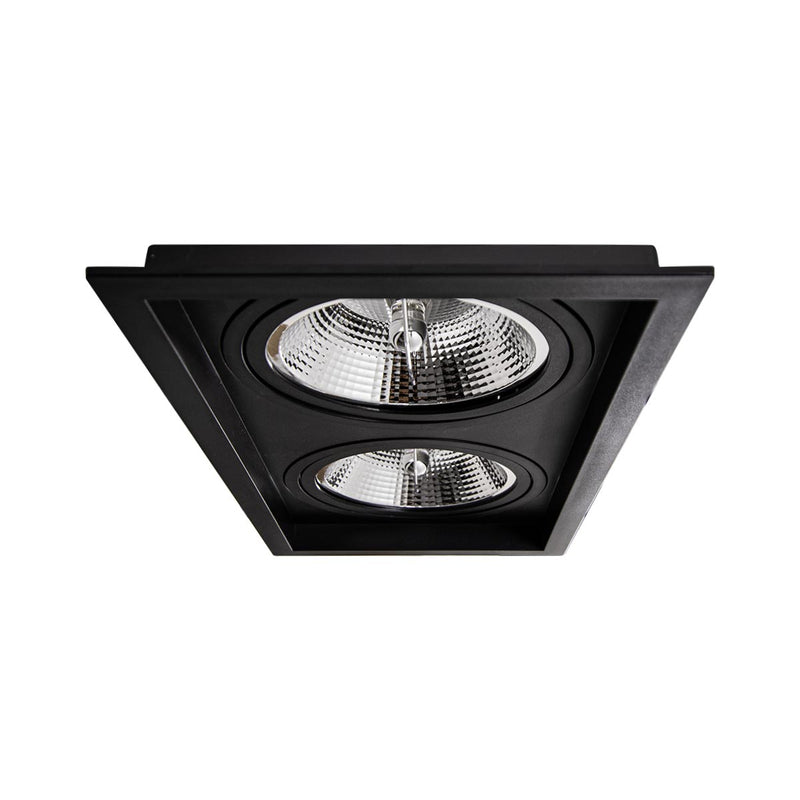 Spot Duplo de Embutir Recuado p/ 2x GU10 AR111 Pix ST3167