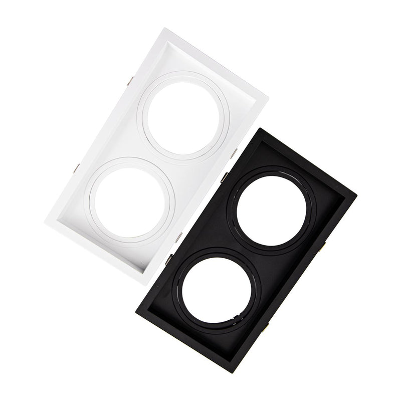 Spot Duplo de Embutir Recuado p/ 2x GU10 AR111 Pix ST3167