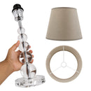 Base Para Abajur Crily Cromado e Transparente 1xe27 TE0127 Bella Iluminação (Sem Cupúla)
