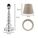 Base Para Abajur Crily Cromado e Transparente 1xe27 TE0127 Bella Iluminação (Sem Cupúla)