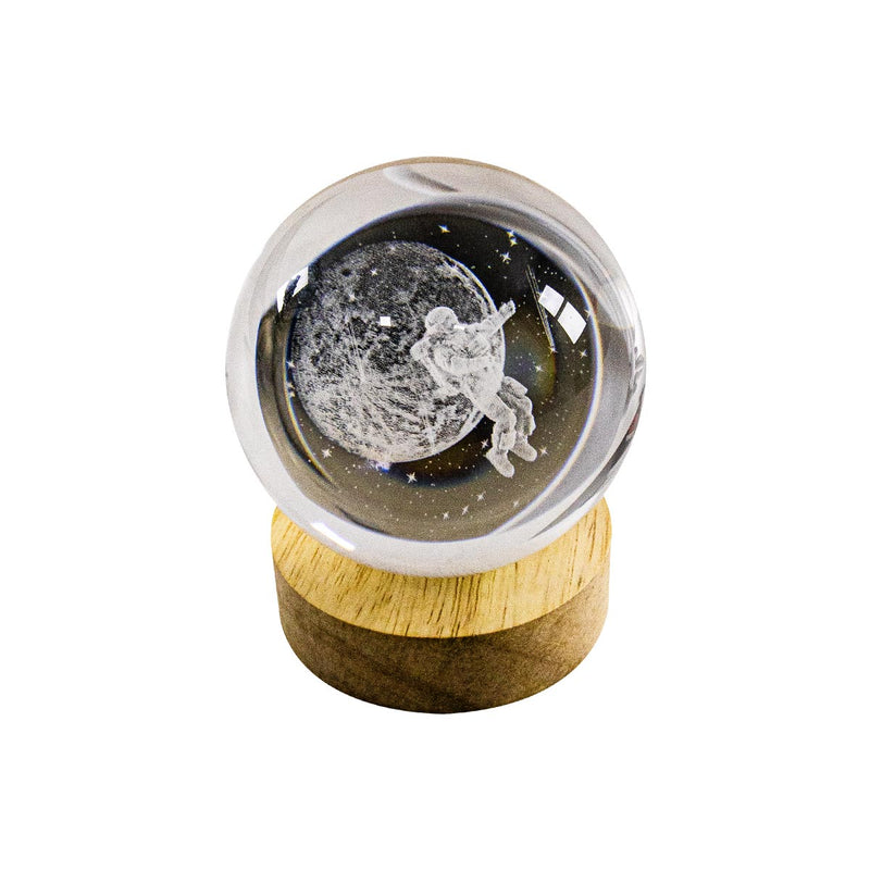 Mini Luminária de Mesa Astronauta Globo de Vidro 8cm LED 3500K USB ST3214