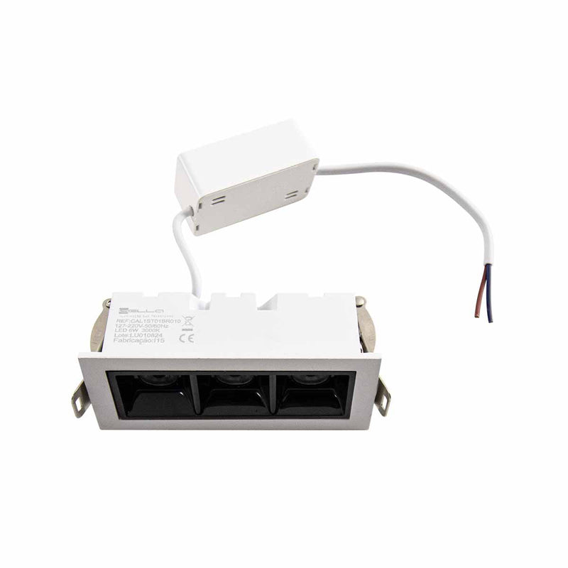 Spot LED de Embutir Calli 6W 3000k Branco e Preto Bella Iluminação ST3221
