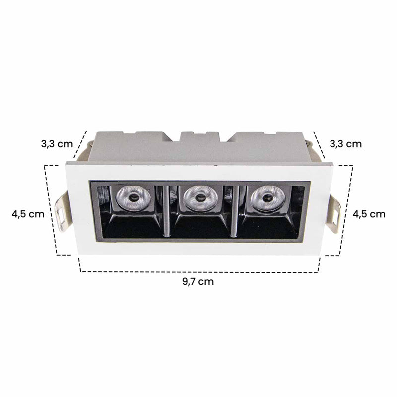 Spot LED de Embutir Calli 6W 3000k Branco e Preto Bella Iluminação ST3221