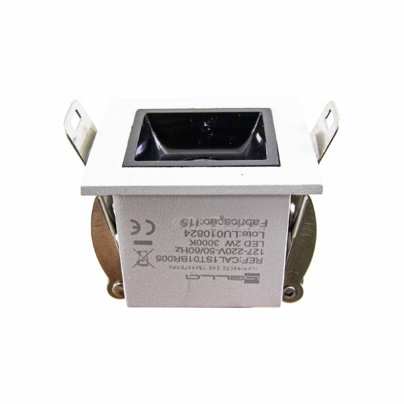 Spot LED de Embutir Calli 2W 3000k Branco e Preto Bella Iluminação ST3221