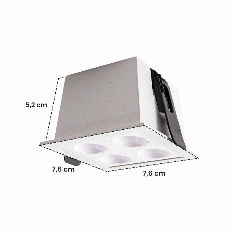 Spot LED  Downlight POWERUS Embutir 8W 3000K 38° IRC90 6732 Nordecor ST3223