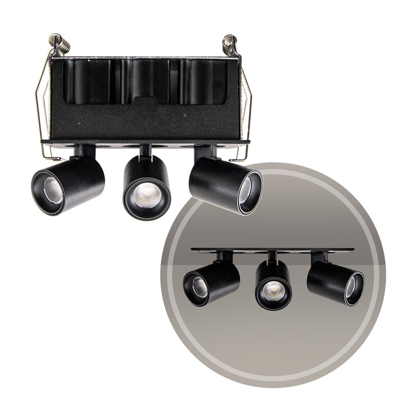 Spot LED Embutir Kawi Retrátil Triplo 6W 3000K IP20 IRC90 Nordecor ST3225