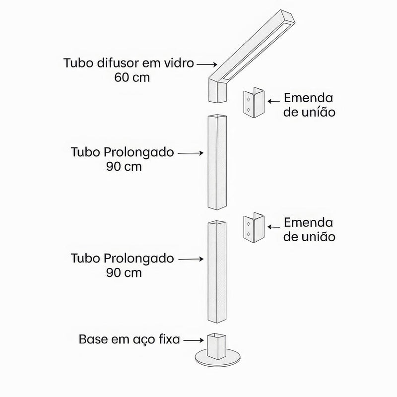 Poste Balizador Luminária Jardim Externo Ravi Max T8 St3168 - Marrom