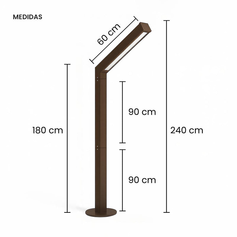 Poste Balizador Luminária Jardim Externo Ravi Max T8 St3168 - Marrom